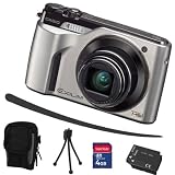 Casio Exilim EX FH100 silber + Mega Zubehör ( 4GB + Tasche + 2Akkus + KFZ )