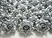 (100) Silk Silver Roses Flower Head - 1.75