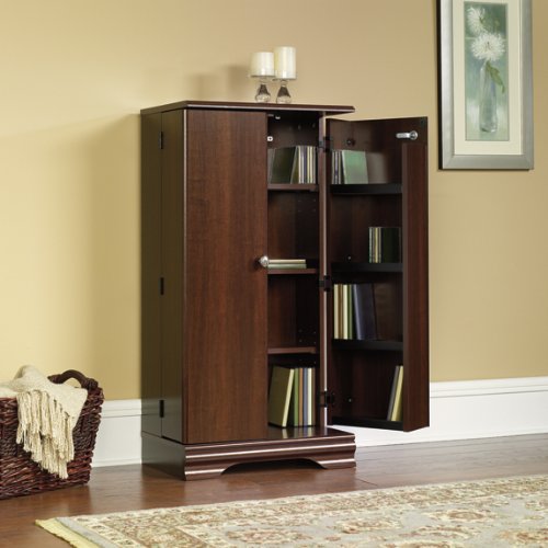 CD DVD Blu-Ray Multi Media Storage Cabinet Organizer - Select Cherry Finish On Sale