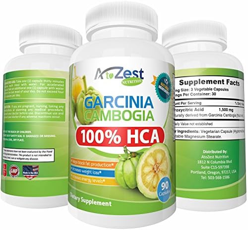 Garcinia Cambogia Purest and most potent available 100% HCA, GMO FREE, 90 500mg Veggie Caps, Reduce Appetite, Lose Weight, Boost Energy, Natural Fat Burn, Women and Men, 75 Day Guarantee