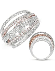 White & Rose Gold Pave Band, Best Quality Free Gift Box Satisfaction Guaranteed