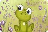 Rikki Knight Kiss Me Frog Large Tempered Glass Cutting Board Workspace Saver - Measures 15.74in x 11.8in