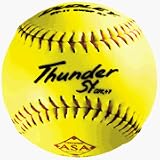 11 &acute; .47 Core Thunder SY Red Stitch Synthetic Yellow Softballs from Dudley - One Dozen - B0001H1W90