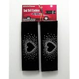 - 	 Silver Heart Pair Shoulder Seat Belt Pad Crystals Studded Rhinestone Car Truck SU by la auto