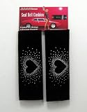 Silver Heart Pair Shoulder Seat Belt Pad Crystals Studded Rhinestone Car Truck SUV