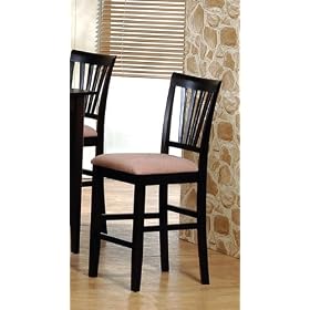 Coaster Counter Height Bar Stool Chair, Rich Cappuccino Solid Wood Finish, Set of 2 by Coaster Home Furnishings