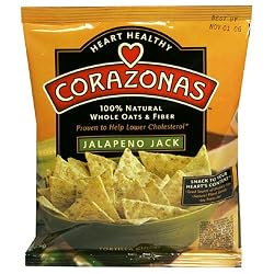 CORAZONAS Snacks, Jalapeno Jack, 2-Ounce Bags (Pack of 24)