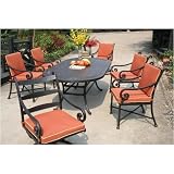 Darlee Laguna 84 Inch Oval Cast Aluminum Dining Set With Cushions