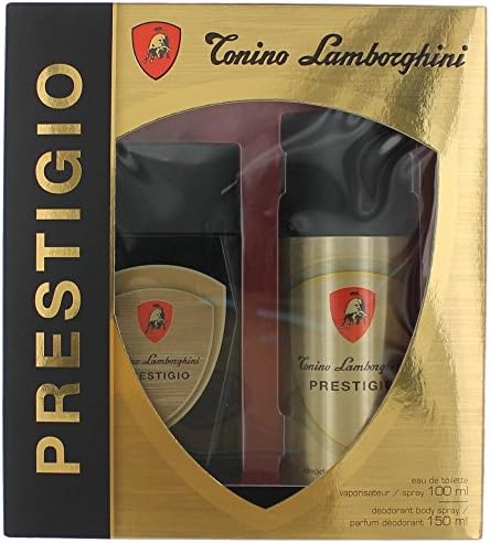 PRESTIGIO Cologne by TONINO LAMBORGHINI for Men 2 pcs GIFT SET 3.4 oz EDT Spray + 5.0 oz Deodorant Spray
