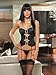 SeXy Black Satin Strapless Corset Set Rhinestone Buckle Garters & Stockings