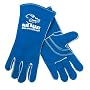 Memphis 4600 Blue Beast Premium Select Side Leather Welding Glove with Reinforced Palm, Wing Thumb, Full Therm-Sock Lining and Sewn with Kevlar Thread, Size Large, Sold by the Pair