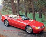 Red Mercedes Benz 500 Sl Convertible Art Poster Print - 20