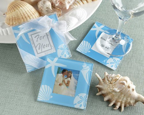 "Four Seasons" Glass Photo Coasters - Summer - Baby Shower Gifts & Wedding Favors (Set of 24)