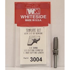 Click here to buy Whiteside 3004 Template Router Bit with Ball Bearing Guide (Shank: 1 4, Cutting Diameter:... by Whiteside.