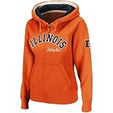 NCAA Illinois Fighting Illini Ladies Orange Express Full Zip Hoodie Sweatshirt
