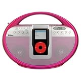 Sylvania Portable Digital AM/FM Stereo Docking Station for iPod (Pink)