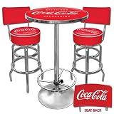 Coca Cola Ultimate Vintage Gameroom Combo - 2 Bar Stools with Backs &Table