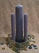 100% Beeswax Candles - Beautiful Unity Candle Set in LIGHT BLUE - *Glass bowl and marbles are for display purposes only*