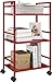 Altra Marshall 3 Shelf Metal Rolling Utility Cart, Red