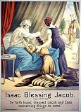 1906 Religious Isaac Blessing Jacob Vintage Christian Antique Advertising Poster
