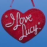 Sparkling Red I Love Lucy Beaded Heart Christmas Ornament