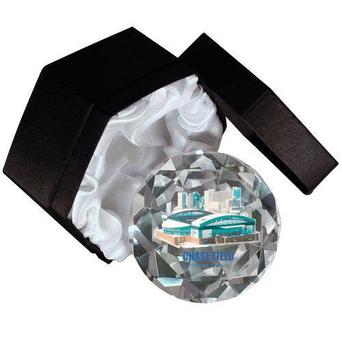 MLB Arizona Diamondbacks Chase Field Photograph 4-Inch High Brillance Diamond Cut Glass Paperweight
