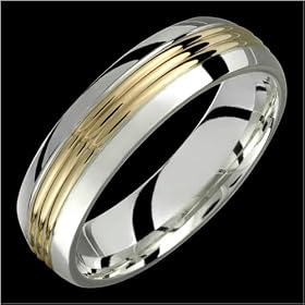 Beau - Stunning Two Tone Comfort Fit Wedding Band for Him and Her! Custom... by Alain Raphael