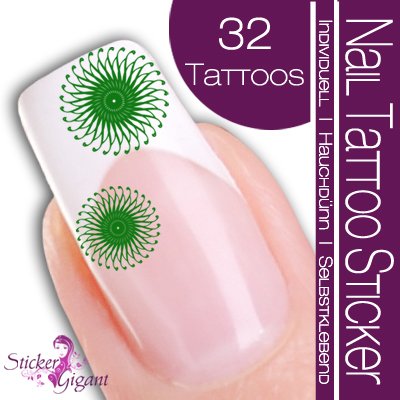 Nail Tattoo Sticker Kreis - gr&uuml;n Preisvergleich
