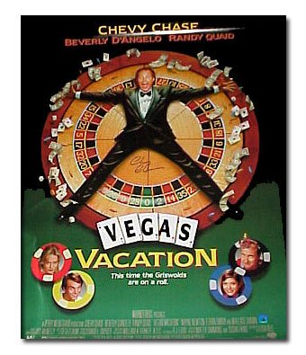 Buy CHEVY CHASE SIGNED VEGAS VACATION MOVIE POSTER by SuperStar Greetings