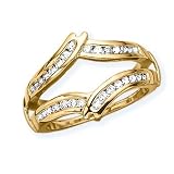 Gold Plated Sterling Silver 3/8 ct. Cubic Zirconia Ring Guard