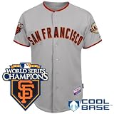 San Francisco Giants Authentic Buster Posey Road Jersey w/2010 World Series Champions Patch
