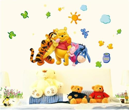Winnie The Pooh And Friends Party,Removable,Peel & Stick Wall Sticker, Wall Decals Decoration