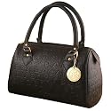 TANYA Designer Inspired Classic Alphabet Letter Engraved Medium Satchel Handbag Tote Hobo Bag Purse