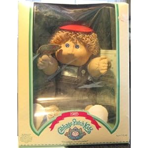 Cabbage Patch Kids 1985 Doll (with blonde hair, overalls and red cap) by Cabbage Patch 1985 Doll Montgomery Mike