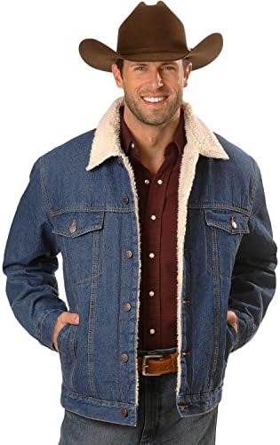 China Leather Men's Sherpa-Lined Denim Jacket