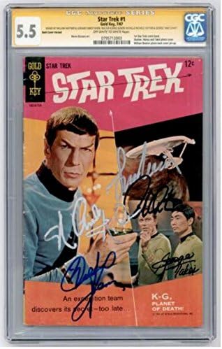 Star Trek #1 Gold Key SS CGC Signed x5 By William Shatner, Leonard Nimoy, George Takei, Walter Koenig, Nichols Back Cover Variant