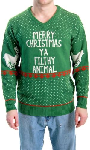 Ugly Christmas Sweater Home Alone Merry Christmas Ya Filthy Animal