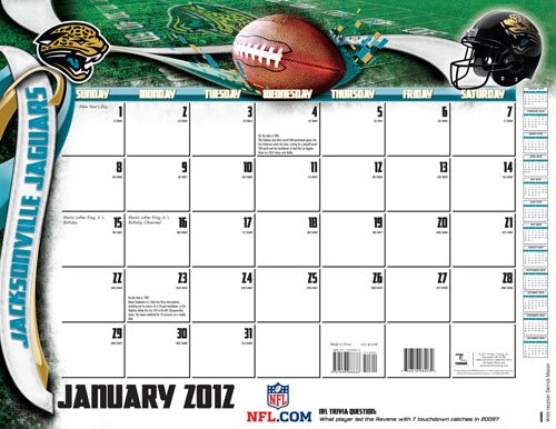 Turner Jacksonville Jaguars 2012 22x17 Desk Calendar
