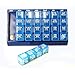 GMS® Four-a-day, Weekly, One Day At a Time, Medication Organizer -Large (Slant Blue Tray with Curved Bottom Blue Daily Columns)