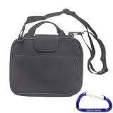 Midnight Black Adjustable Shoulder Strap Carrying Case / Bag for the HP Mini 110, Mini 5101, or any 10 Inch Series Netbook Laptop Computer with Free Carabiner Key Chain