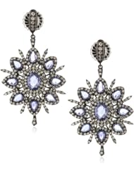 Sutra One of a Kind 18k Gold Blue Sapphire Starburst Dangle Earrings