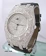 Adee Kaye Iced Out Techno Style Mens Watch With White Austrian Crystals