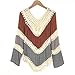 VIISHOW Women's V-Neck Long Sleeve Knit Splice Irregular Hem Blouse Tops