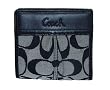 Coach Soho Pleated Black White Signature Mini Wallet 42815