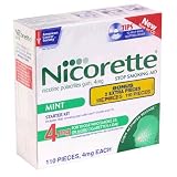 Nicorette Gum Starter Kit, 4 mg, 110 pieces (Mint).