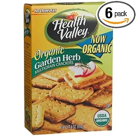 Health Valley Crackers, No Trans Fat Garden Herb, 6-Ounce Boxes (Pack of 6)