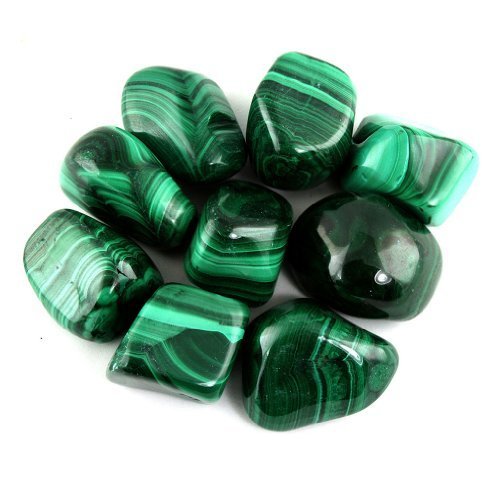 Crystal Allies Materials: 1/2lb Bulk Tumbled Malachite Stones from South Africa - Large 1" Natural Polished Gemstone Supplies for Wicca, Reiki, and Energy Crystal Healing *Wholesale Lot*