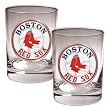 Boston Red Sox 2pc Rocks Glass Set - Primary Logo MLB Baseball