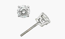 0.40 TCW Platinum Diamond Stud Earrings