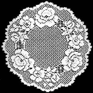 Doily English Country Rose, White